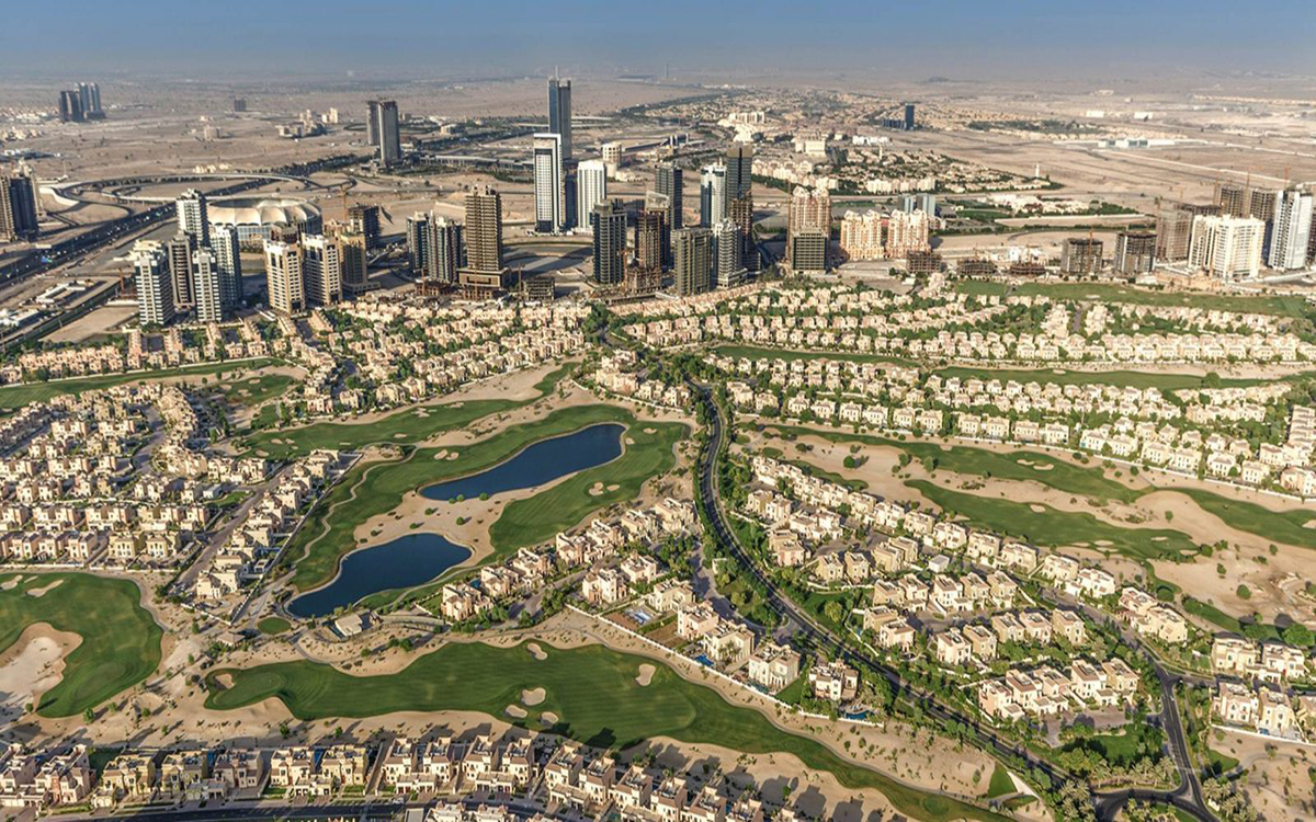 Dubai Sports City aerial view